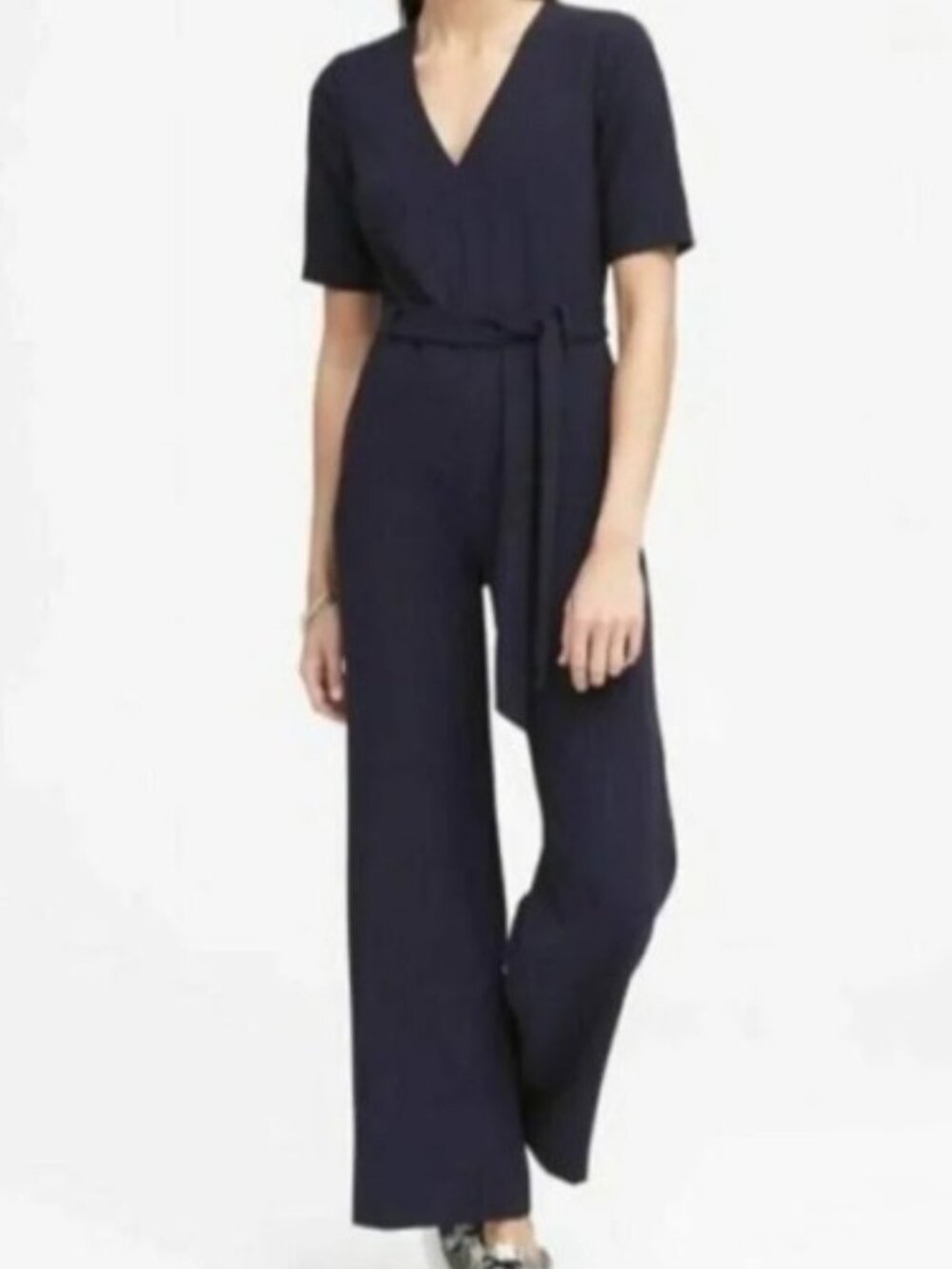 Banana Republic Brand Women's size 8 NWT Navy Wide Leg Belted Jumpsuit